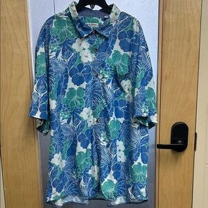 Tommy Bahama Blue and Green Floral Shirt